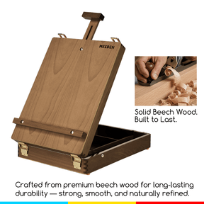 MEEDEN Solid Beechwood Tabletop Art Easel with Storage-HBX-3