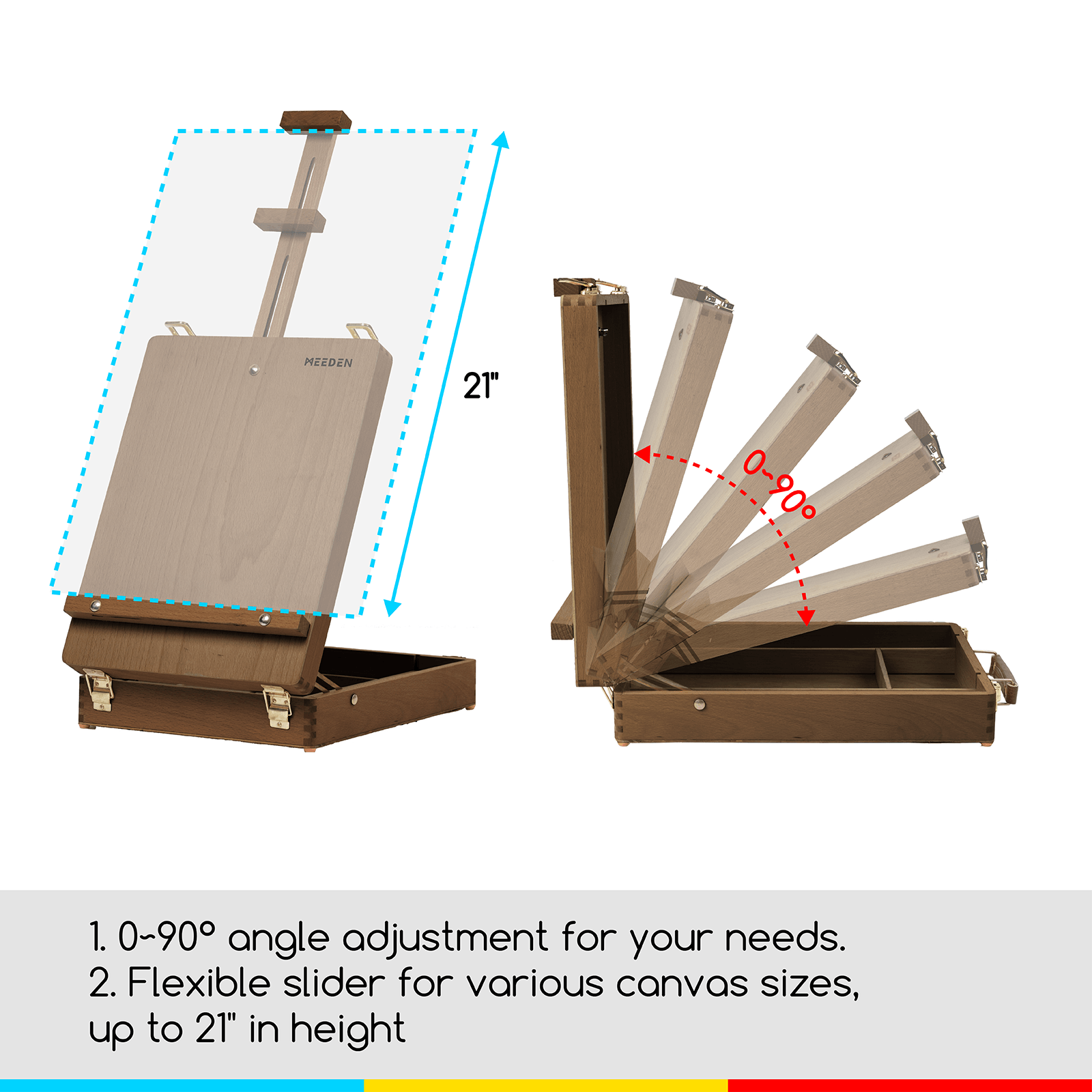 MEEDEN Solid Beechwood Tabletop Art Easel with Storage-HBX-3