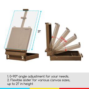 MEEDEN Solid Beechwood Tabletop Art Easel with Storage-HBX-3