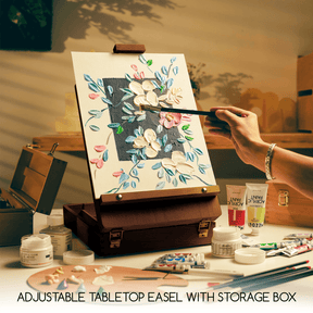 MEEDEN Solid Beechwood Tabletop Art Easel with Storage-HBX-3