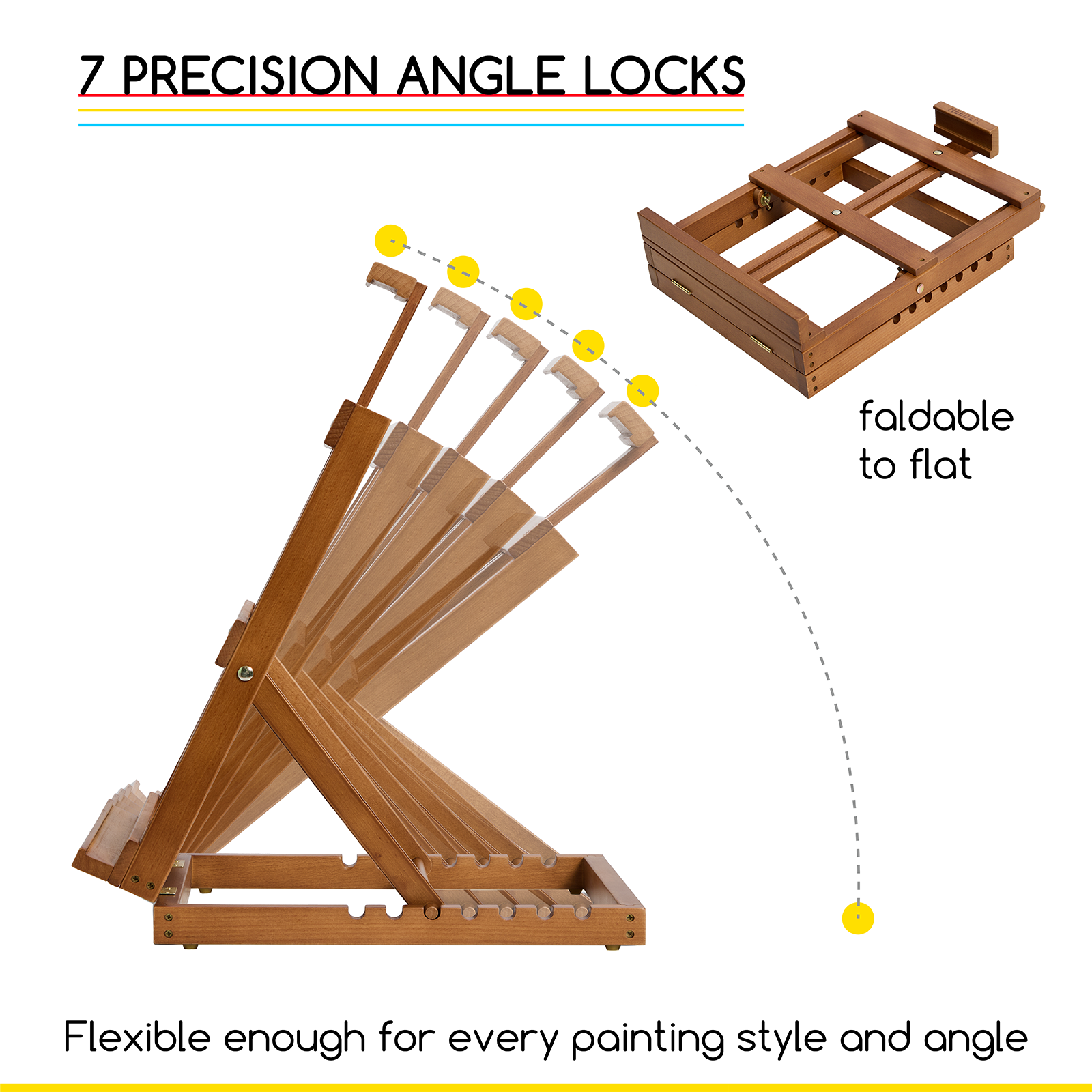 MEEDEN Heavy-Duty H-Frame Tabletop Easel HJ-11 Walnut