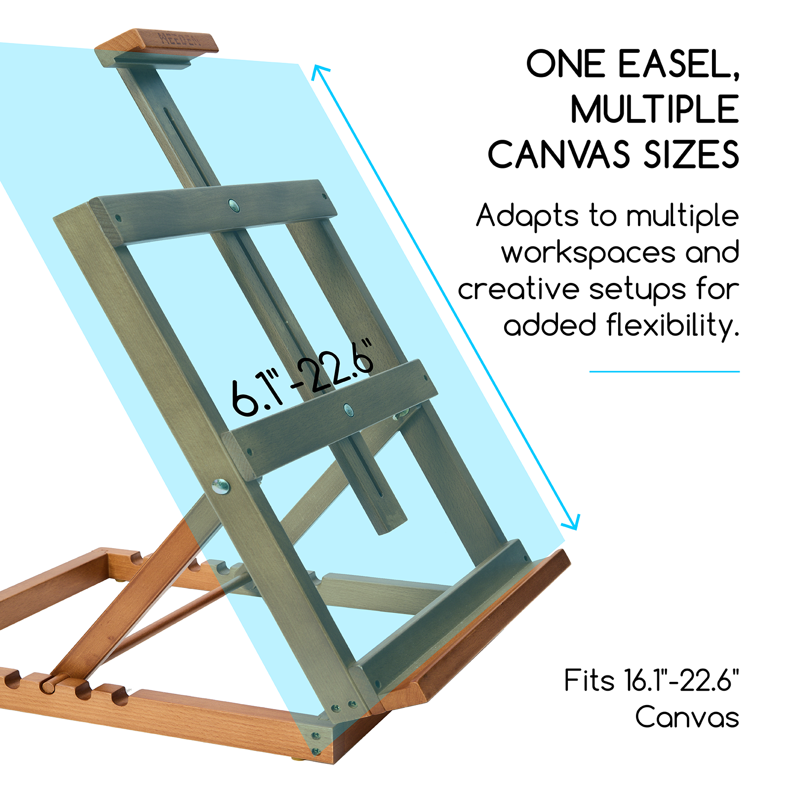 MEEDEN Heavy-Duty H-Frame Tabletop Easel HJ-11 Walnut