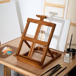 MEEDEN Heavy-Duty H-Frame Tabletop Easel HJ-11 Walnut