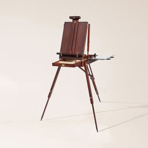 MEEDEN Foldable Beechwood French Easel with Drawer, Palette & Metal Tray – Dark Walnut
