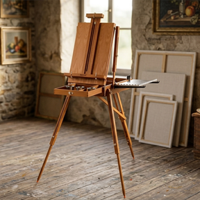 MEEDEN Foldable Beechwood French Easel with Drawer, Palette & Metal Tray HX-3 Light Teak