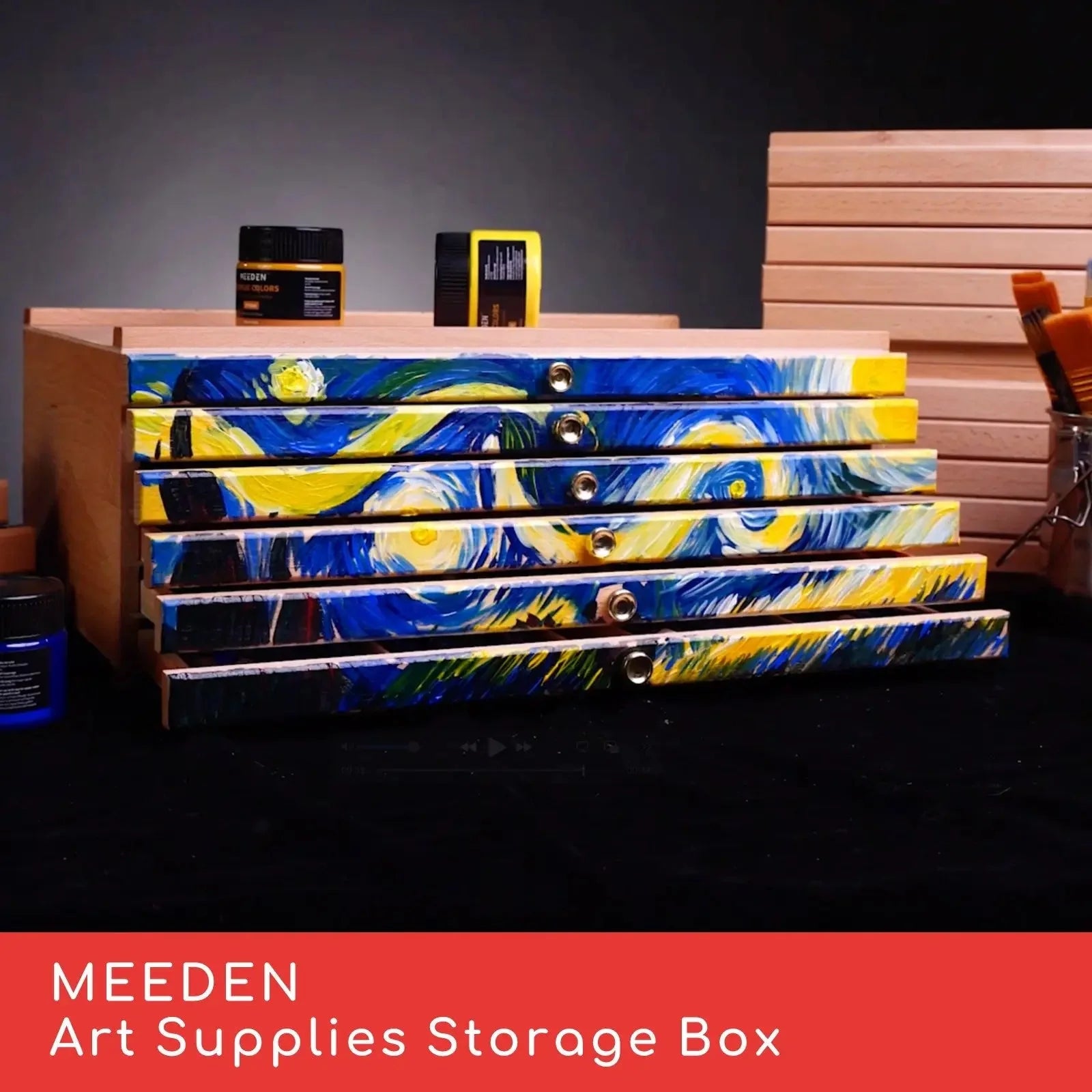 MEEDEN 10-Drawer Storage Box & 96-Color Dual Tip Acrylic Markers Artist Set