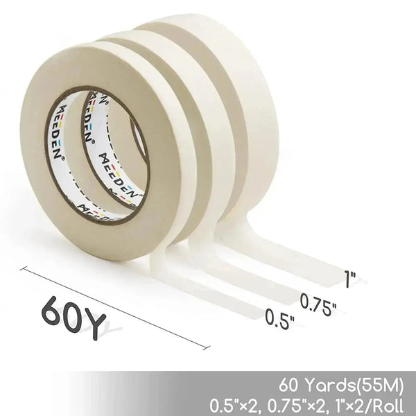 MEEDEN 6 Pack Artist Tape 0.5",0.75",1.0" with Total 1082.7FT (330m)