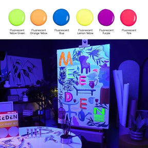 MEEDEN Fluid Fluorescent Acrylic Paint Set, 6x2 oz/60 ml - MEEDEN ARTPaint