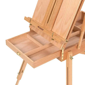 MEEDEN Foldable Easel, Metallic Acrylic Paint (6x60ml) & Cotton Canvas Boards Set