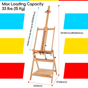 MEEDEN Adjustable Nature Large H-Frame Art Easel Stand-W10B