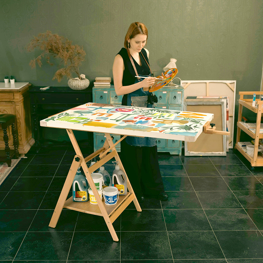 MEEDEN Adjustable Nature Large H-Frame Art Easel Stand-W10B