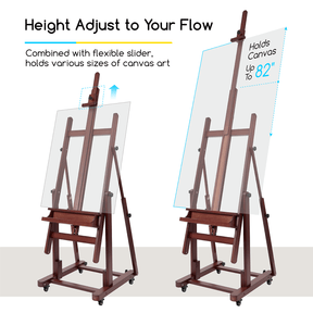 MEEDEN Extra Large Heavy Duty Artist Easel Stand-Deep Walnut- W11