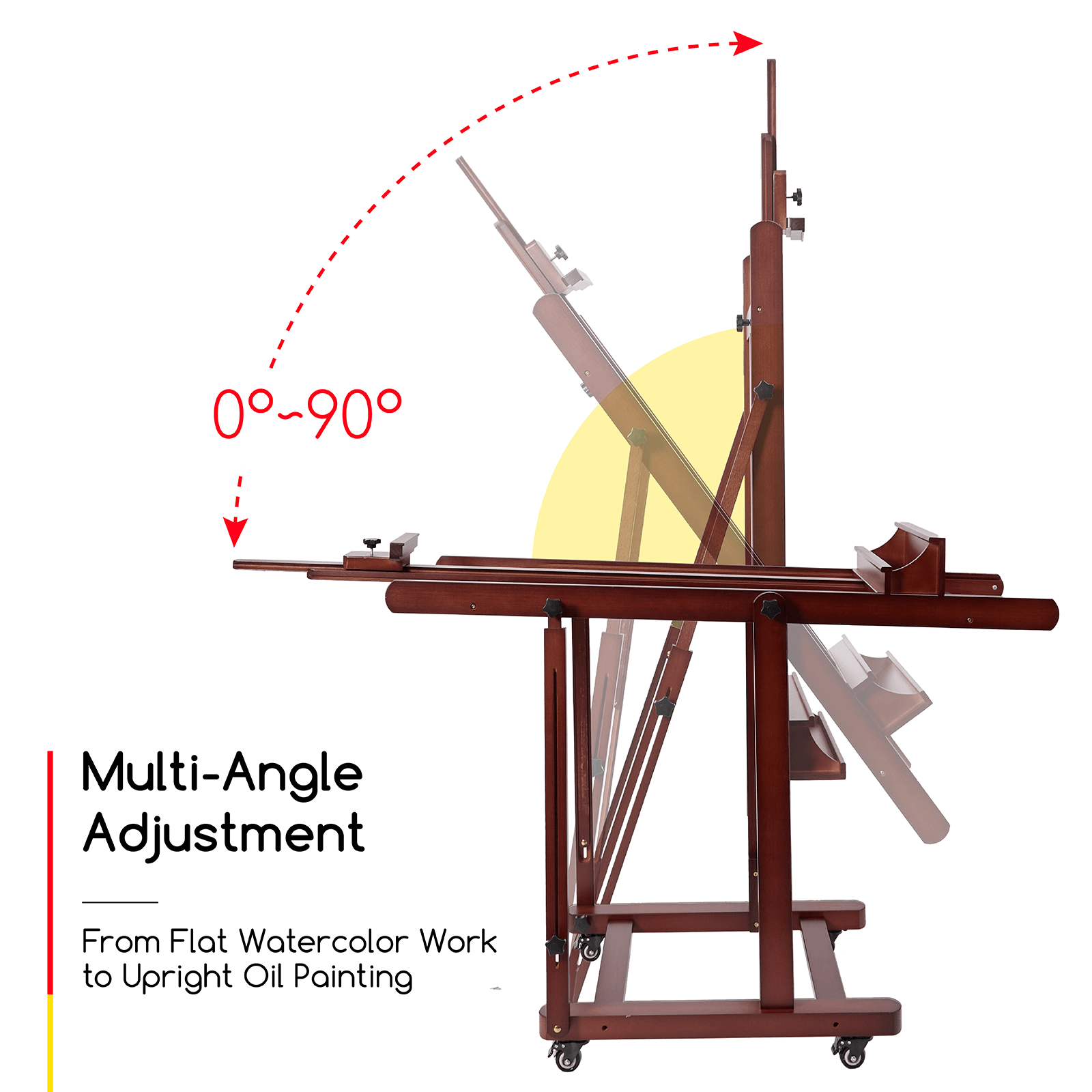 MEEDEN Extra Large Heavy Duty Artist Easel Stand-Deep Walnut- W11