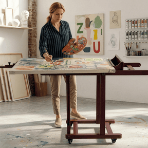 MEEDEN Extra Large Heavy Duty Artist Easel Stand-Deep Walnut- W11