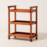 MEEDEN 3-Tier Storage Art Cart/Trolley, Walnut-W13
