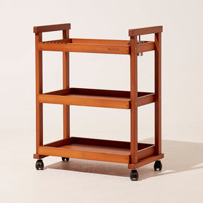 MEEDEN 3-Tier Storage Art Cart/Trolley, Walnut-W13