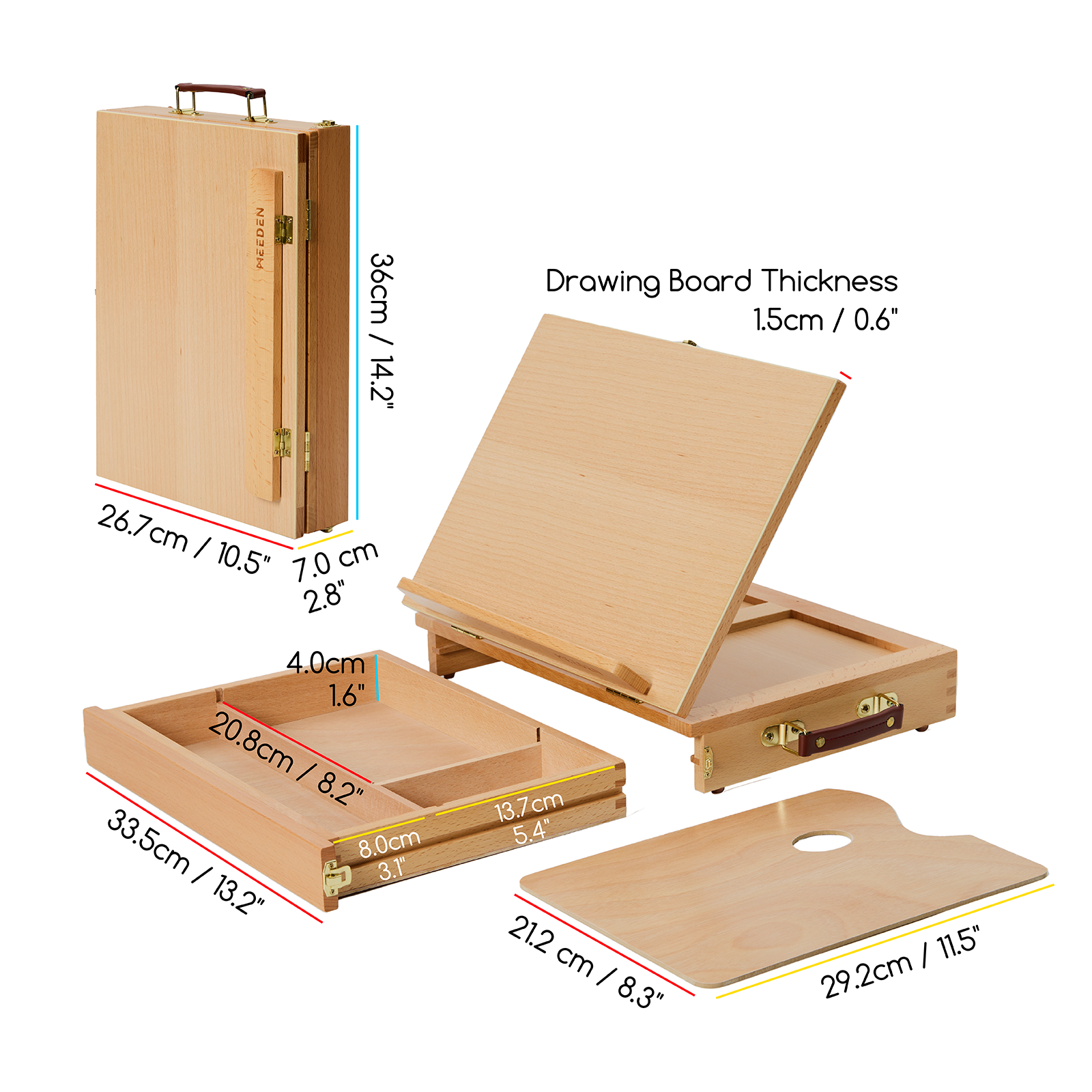 MEEDEN Tabletop Easel with Storage Drawer & Palette-XHC-1A