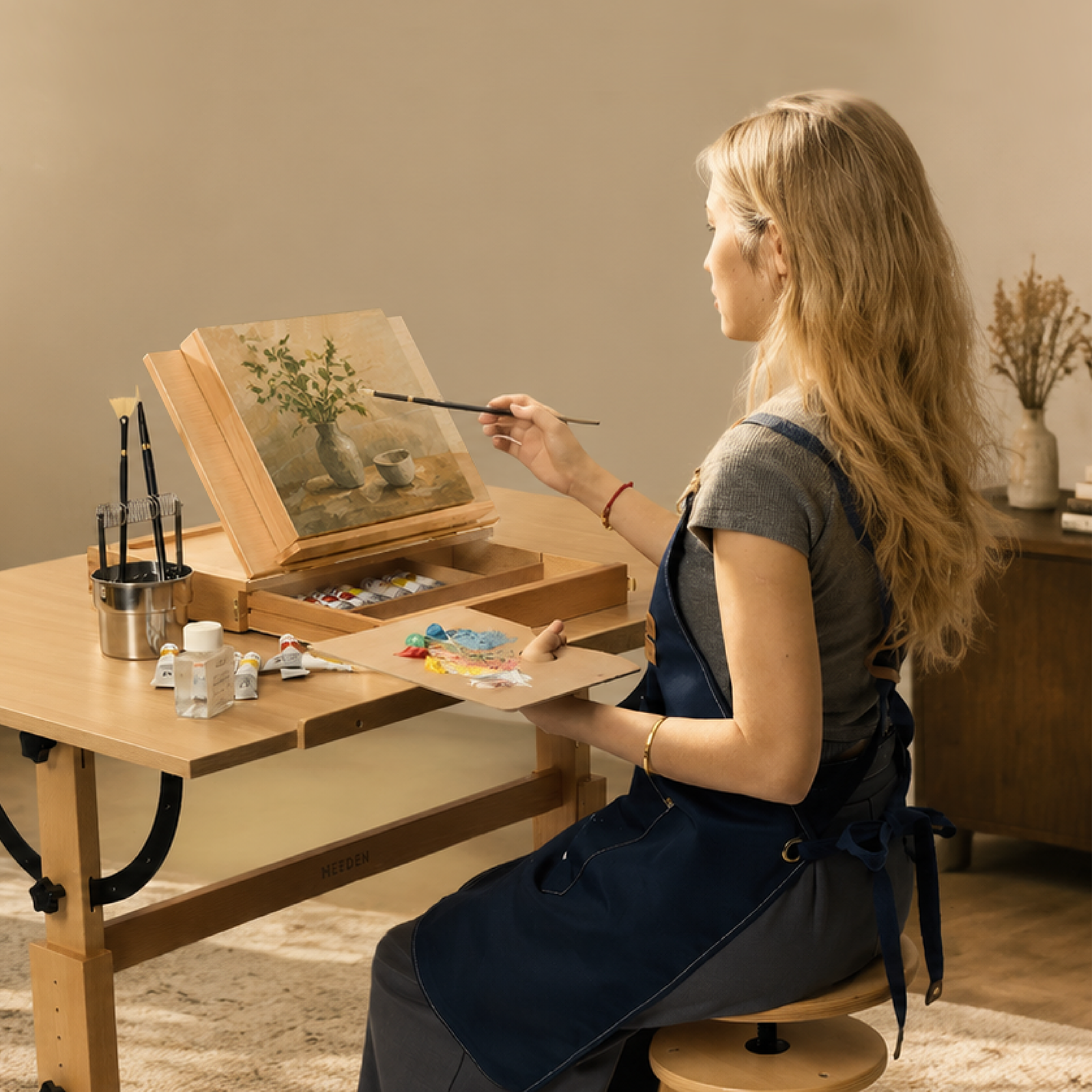 MEEDEN Tabletop Easel with Storage Drawer & Palette-XHC-1A
