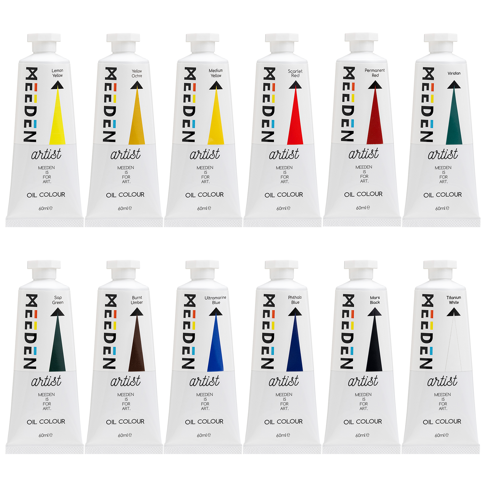 MEEDEN Artist Oil Painting Set with Sketch Easel Box, 13*50ml Tubes