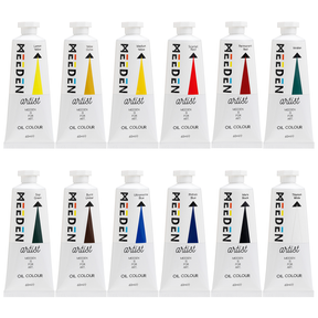 MEEDEN Artist Oil Painting Set with Sketch Easel Box, 13*50ml Tubes