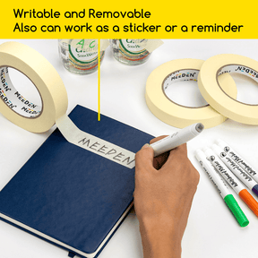 MEEDEN 5 Packs Multi-Sized Masking Acid-Free White Artist Tape, 0.2" 0.5" 0.75" 1.0" 1.4" x 60 Yard