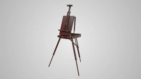 MEEDEN Foldable Beechwood French Easel with Drawer, Palette & Metal Tray – Dark Walnut
