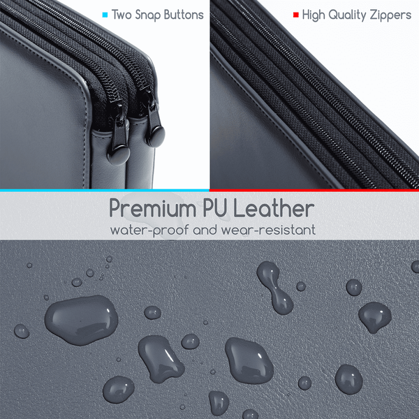 MEEDEN Leather Tri-Layer Brush/Pencil/Marker Organizer Case