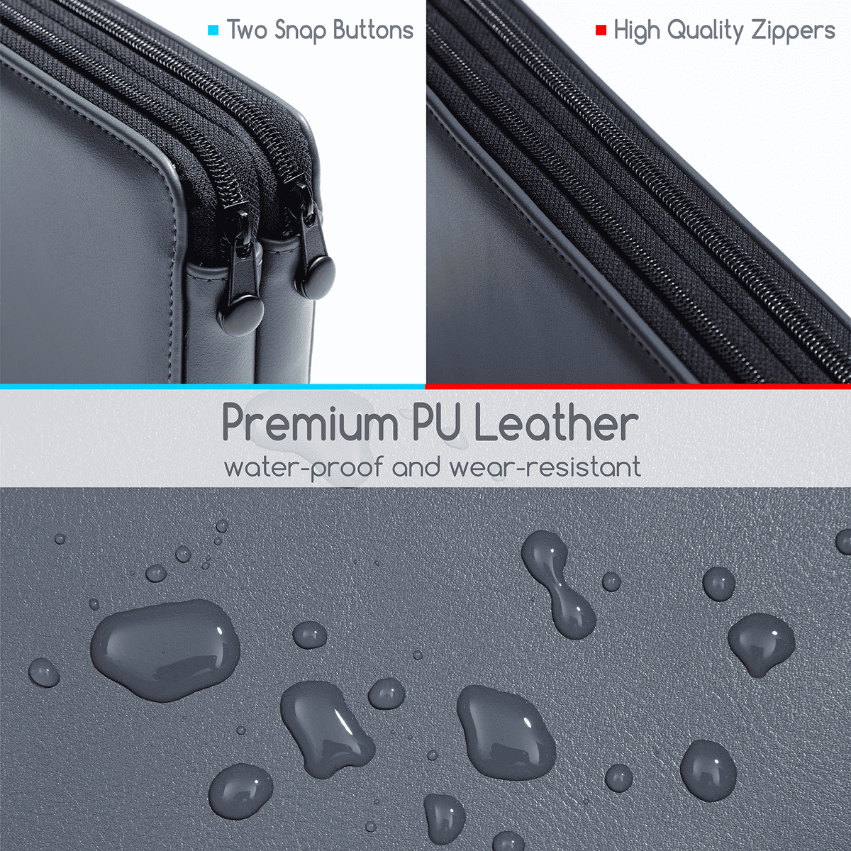 MEEDEN Leather Tri-Layer Brush/Pencil/Marker Organizer Case