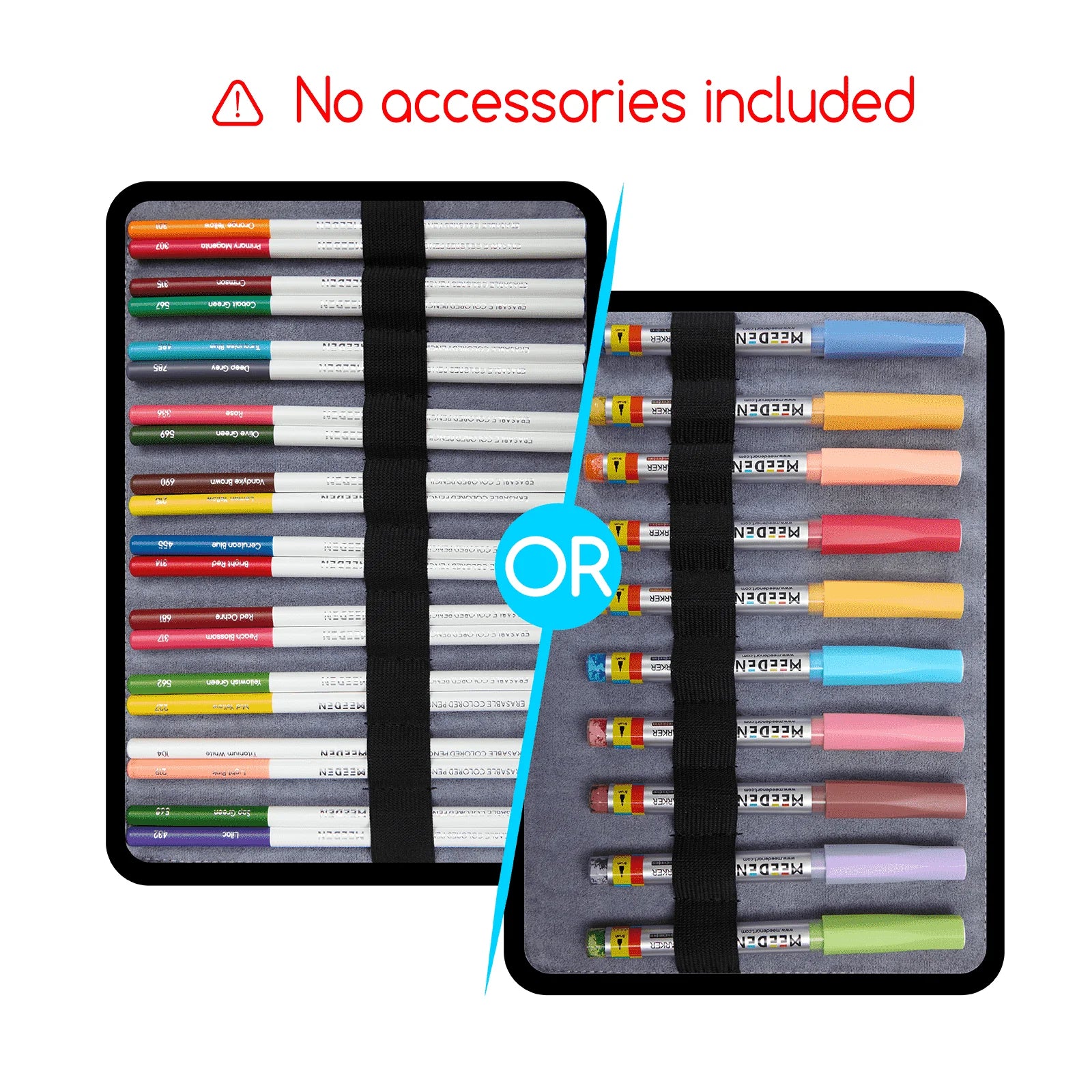 MEEDEN Leather Tri-Layer Organizer Case & 96-Color Dual Tip Acrylic Markers Set