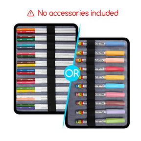 MEEDEN Leather Tri-Layer Organizer Case & 96-Color Dual Tip Acrylic Markers Set